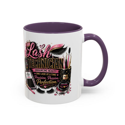 Lash Technician Coffee Mug – 'Enhancing Beauty One Lash at a Time' Accent Mug