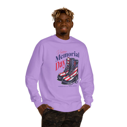 Memorial Day Flag Combat Boots Sweatshirt — Honoring All Who Served