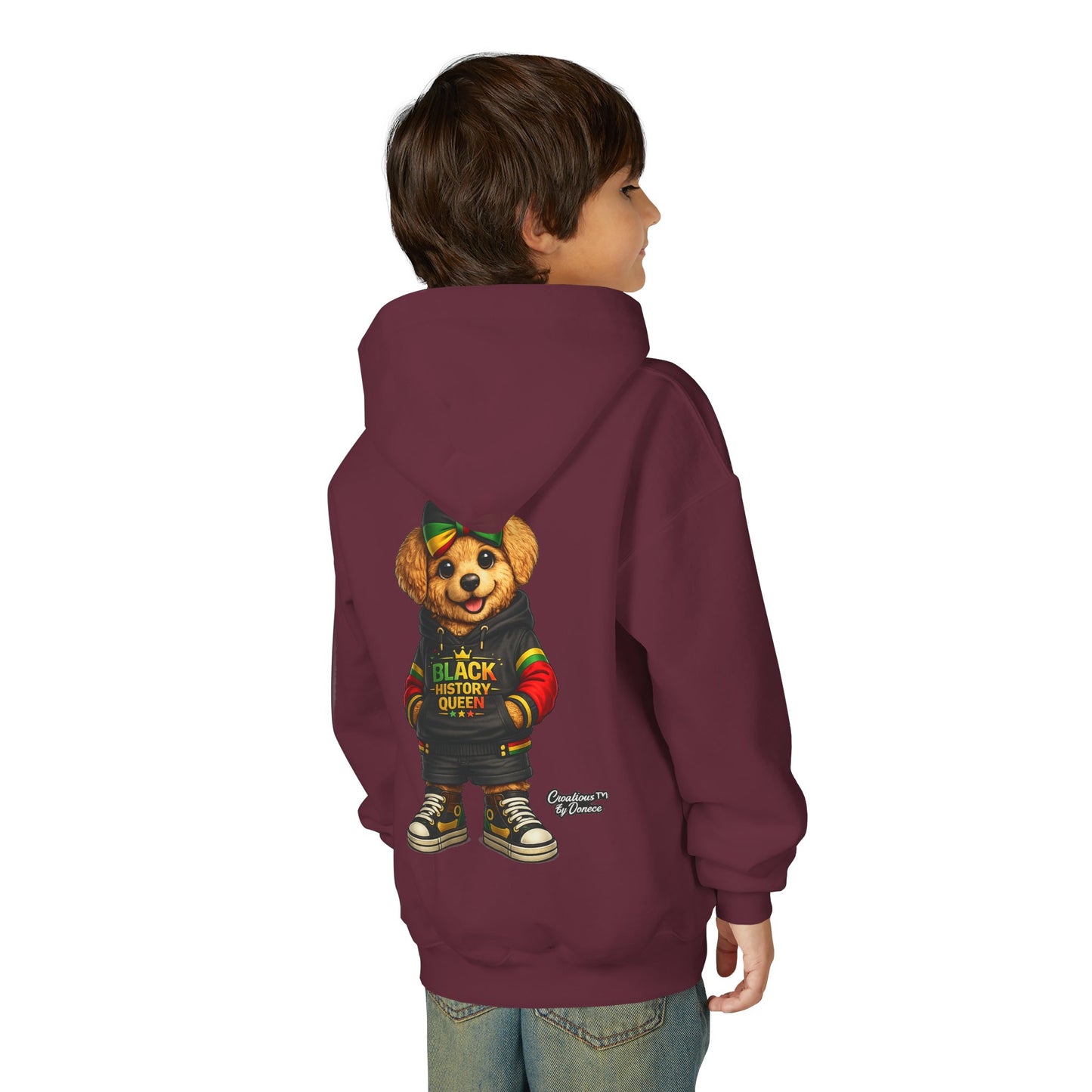 Youth Hoodie — Rasta Bear "Black History Greatness" Kids Pullover