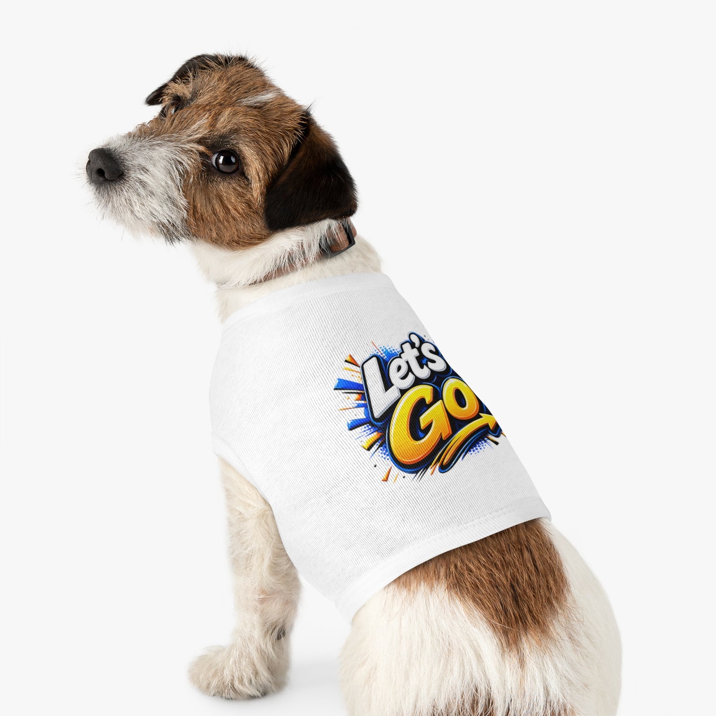 Pet Tank Top — "Let's Go" Graphic Dog Shirt, Energetic Sports Style for Active Dogs