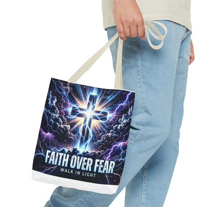 Faith Over Fear Cross Tote Bag