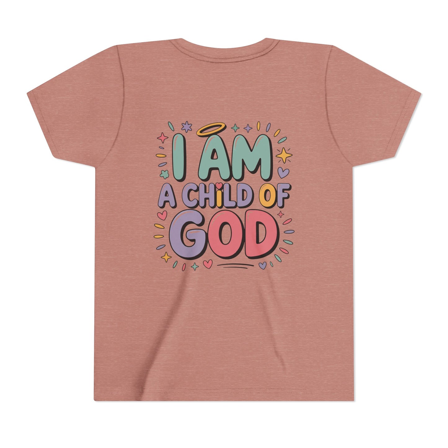 I Am A Child of God Youth Tee — Cute Pastel Christian Kids T-Shirt