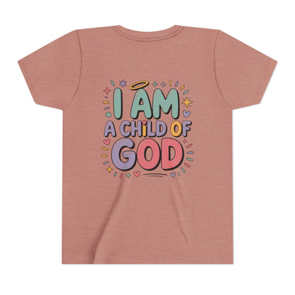 I Am A Child of God Youth Tee — Cute Pastel Christian Kids T-Shirt