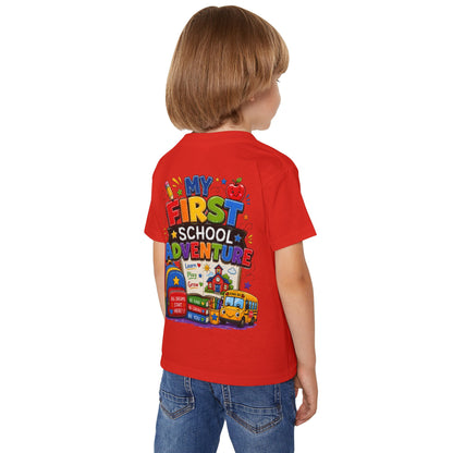 Toddler T‑Shirt — "My First School Adventure" Back‑to‑School Kids Tee