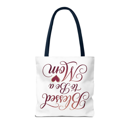 Blessed to Be a Mom Tote Bag – Mother's Day Floral Script Gift