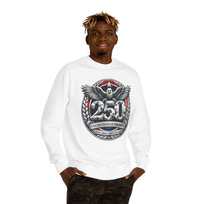 250th USA Anniversary Sweatshirt — Eagle Emblem 1776–2026 Commemorative Crewneck