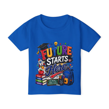 Toddler T-Shirt — "Future Starts Here" Back-to-School Graphic Tee