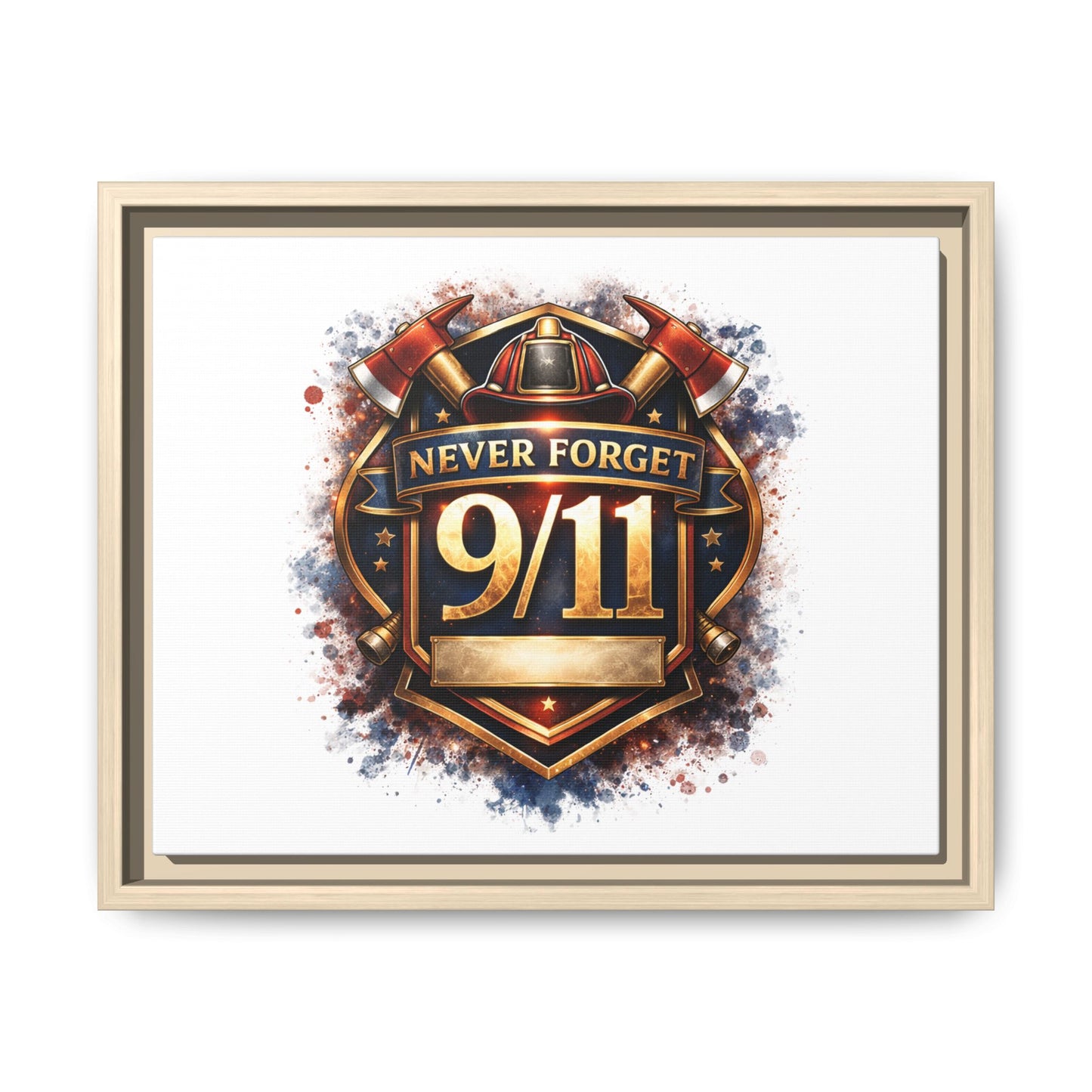Framed Matte Canvas — 'Never Forget 9/11' Memorial Wall Art