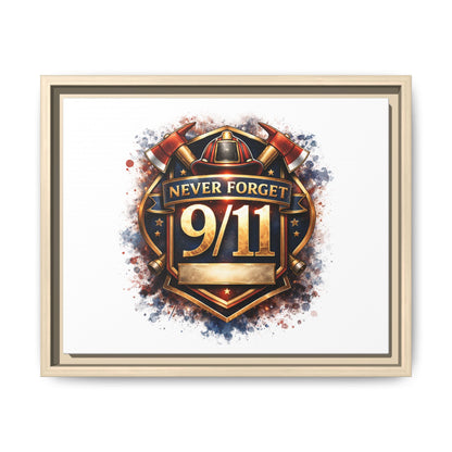 Framed Matte Canvas — 'Never Forget 9/11' Memorial Wall Art