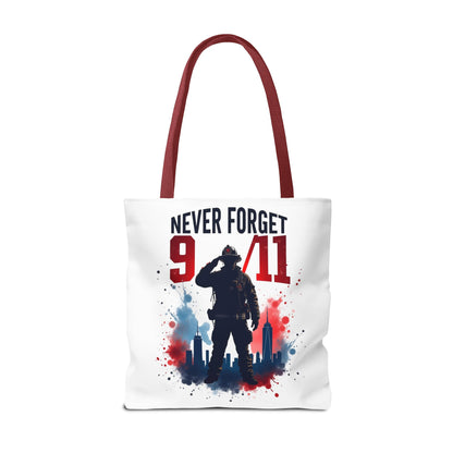 Never Forget 9/11 Tribute Tote Bag — Memorial Patriotic Canvas Carryall
