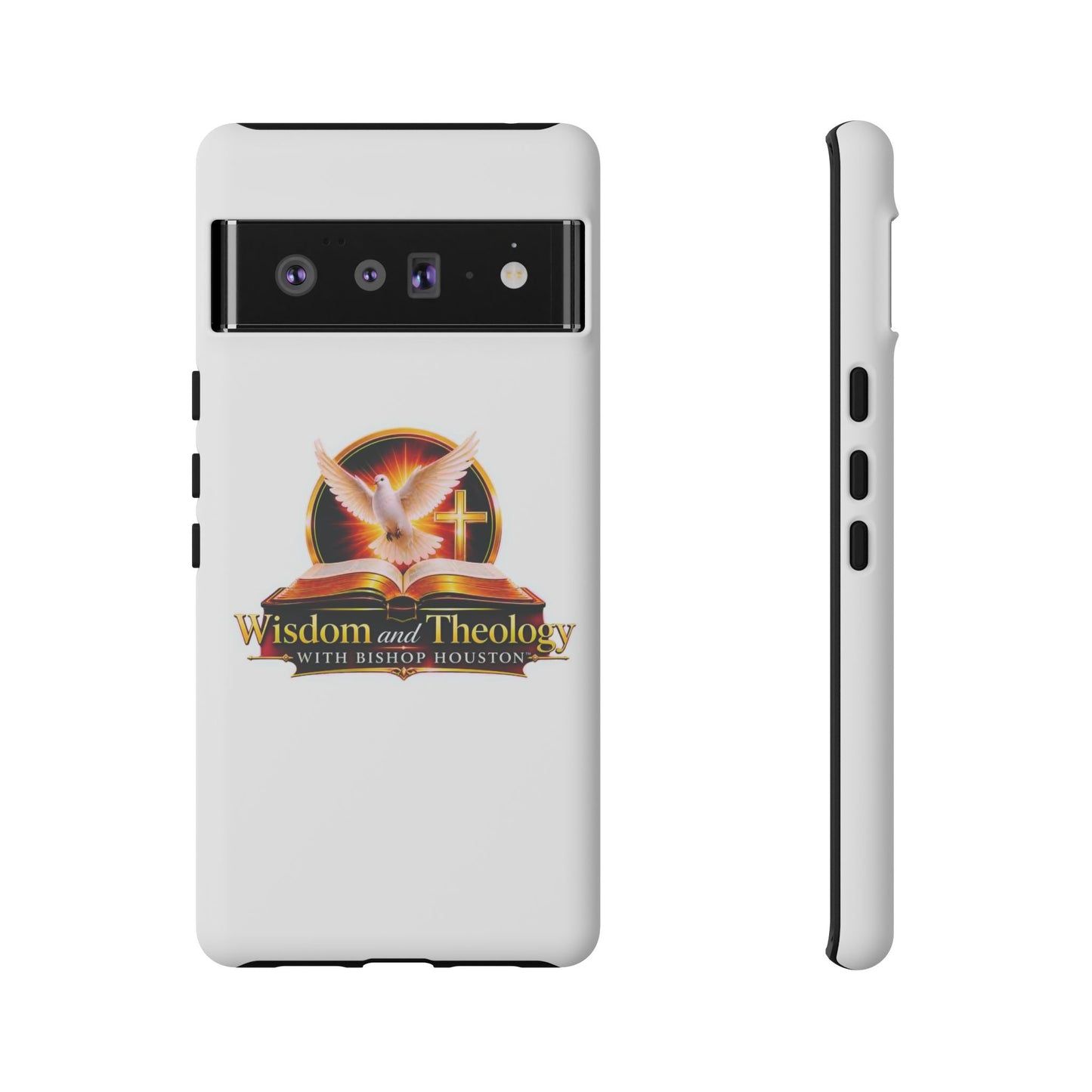 Wisdom and Theology Phone Case — Christian Dove & Cross Protective Tough Case