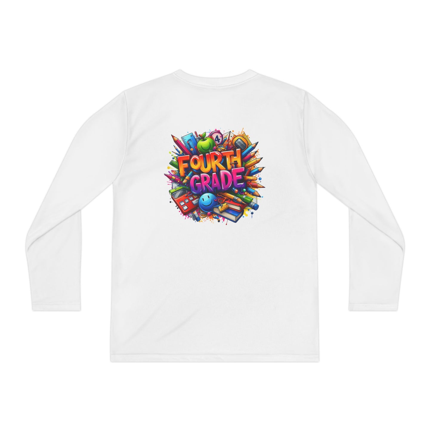 Fourth Grade Long Sleeve Tee — Colorful School Kids Shirt