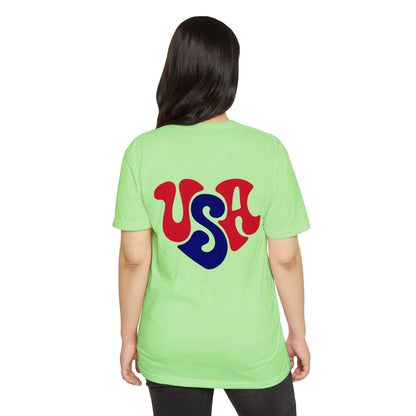 USA Heart Retro Graphic T-Shirt