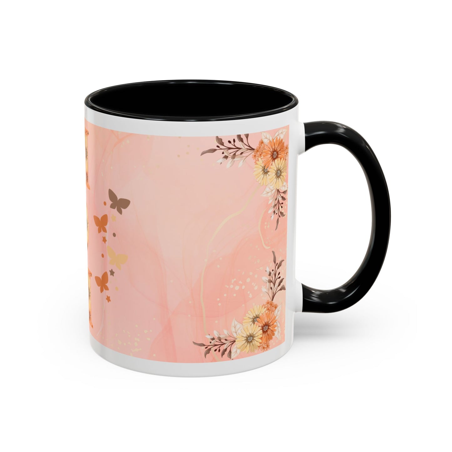 Mom Floral Accent Coffee Mug – Pink Butterfly Mother's Day Gift (11/15oz)