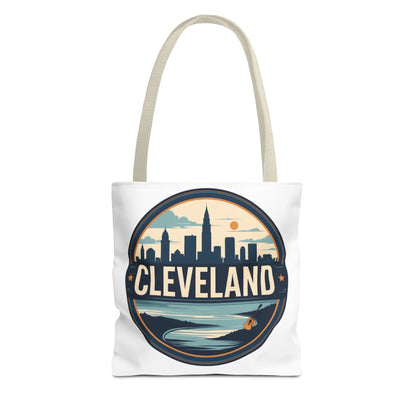 Cleveland Skyline Tote Bag — Vintage Cityscape Beach Design