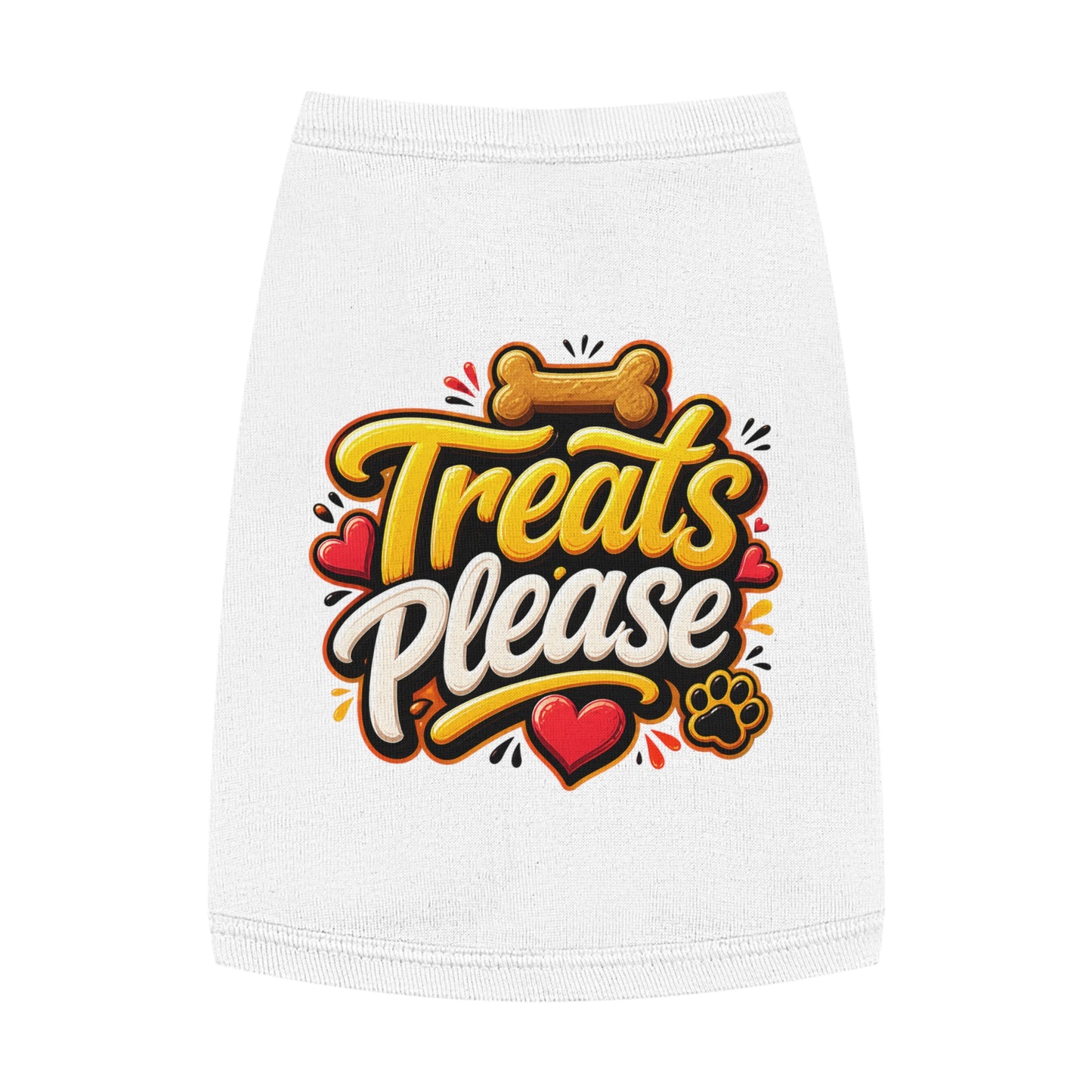 Pet Tank Top — "Treats Please" Cute Dog Tank for Small Dogs | Playful Paw Print Design