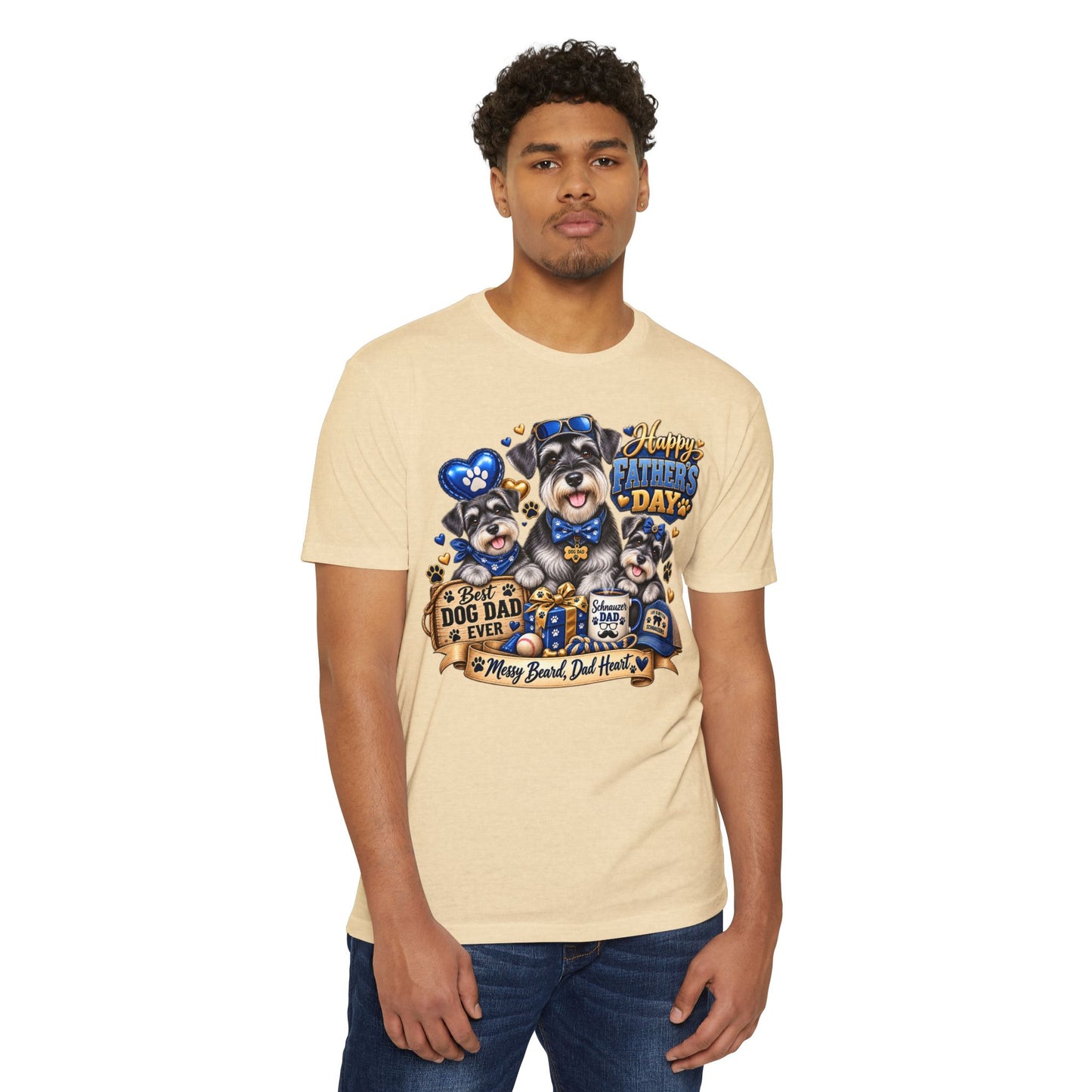 Father's Day Dog Dad T-Shirt – "Best Dog Dad Ever" Paw Print Tee