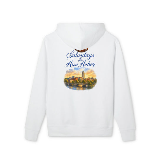 Ann Arbor Skyline Hoodie — "Saturdays in Ann Arbor" Graphic Pullover