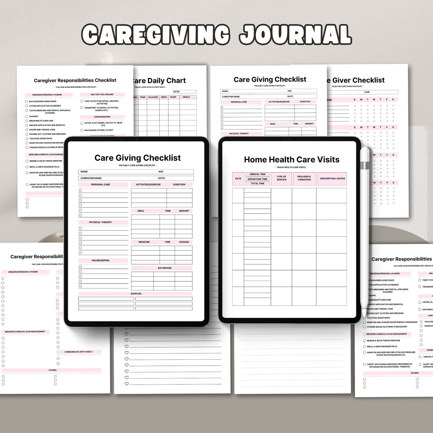 Caregiving Journal Printable | Daily Care Tracker & Health Support Planner