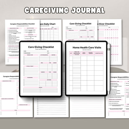 Caregiving Journal Printable | Daily Care Tracker & Health Support Planner