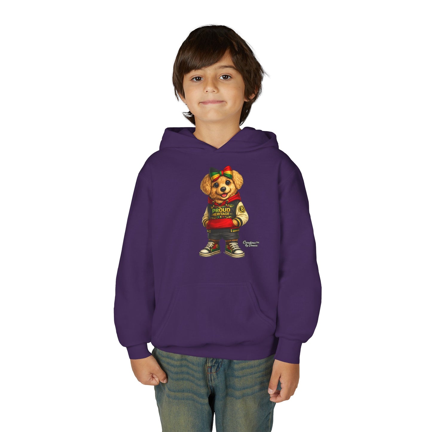 Youth Hoodie — 'Proud Heritage' Teddy Bear Streetwear Kids Pullover