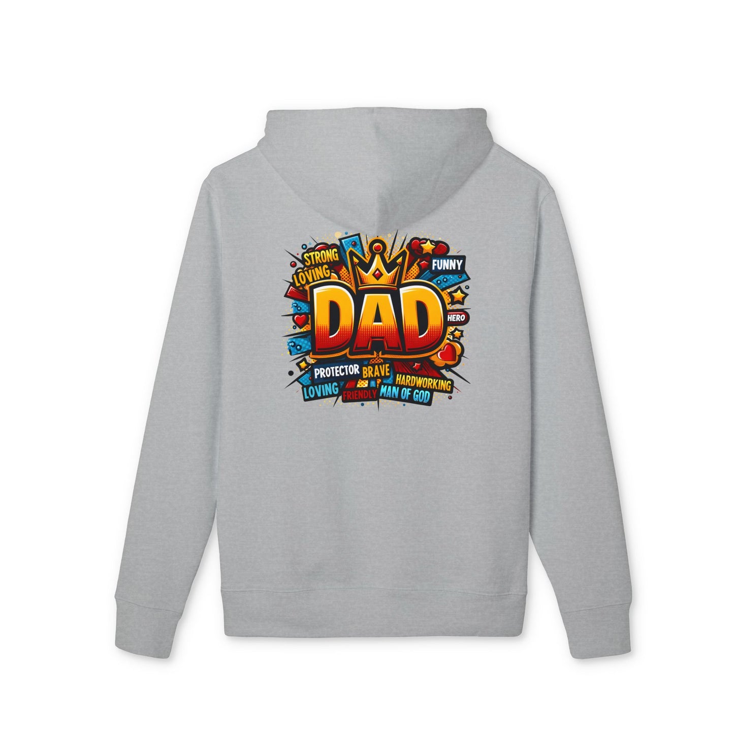 Dad Graphic Hoodie – Colorful ‘DAD’ Crown Design, Funny Loving Protector Gift for Father’s Day