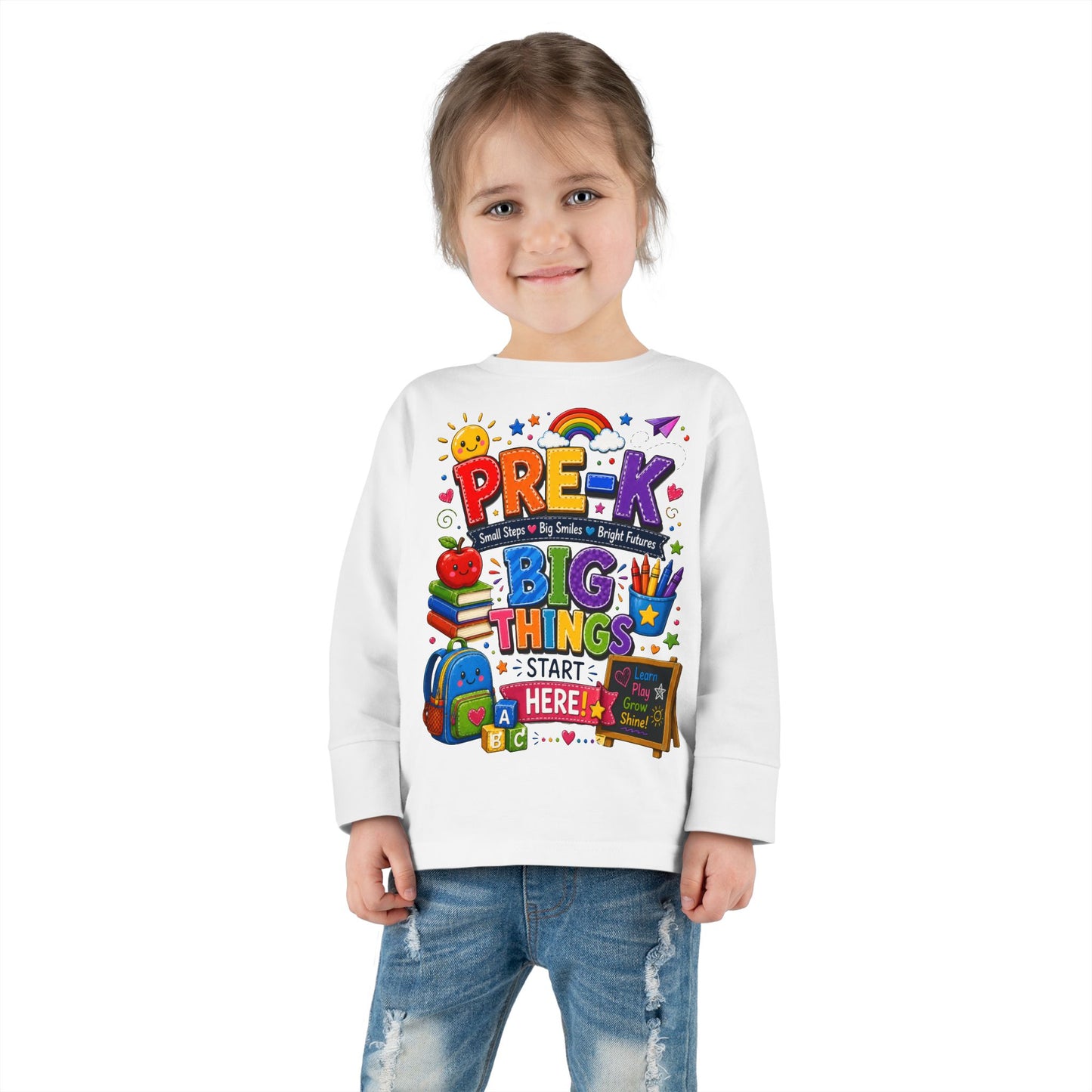Pre-K Big Things Start Here Toddler Long Sleeve Tee