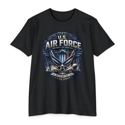 U.S. Air Force Graphic T-Shirt — Military Emblem Tee ("The Sky Is Not The Limit")