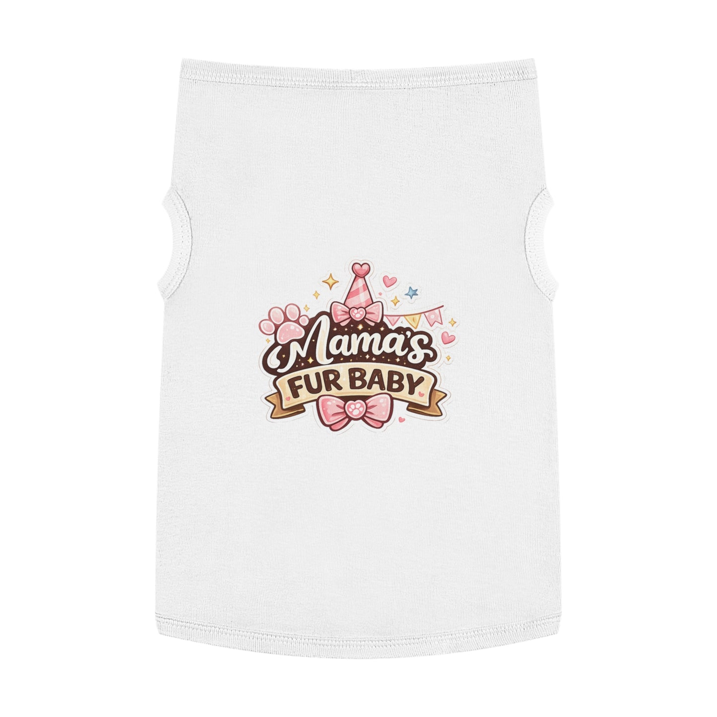 Mama's Fur Baby Pet Tank Top — Cute Paw & Bow Dog Shirt