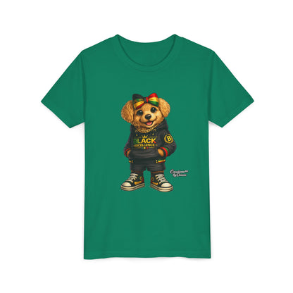 Youth Tee — Rasta Teddy "Black Excellence" Graphic Shirt