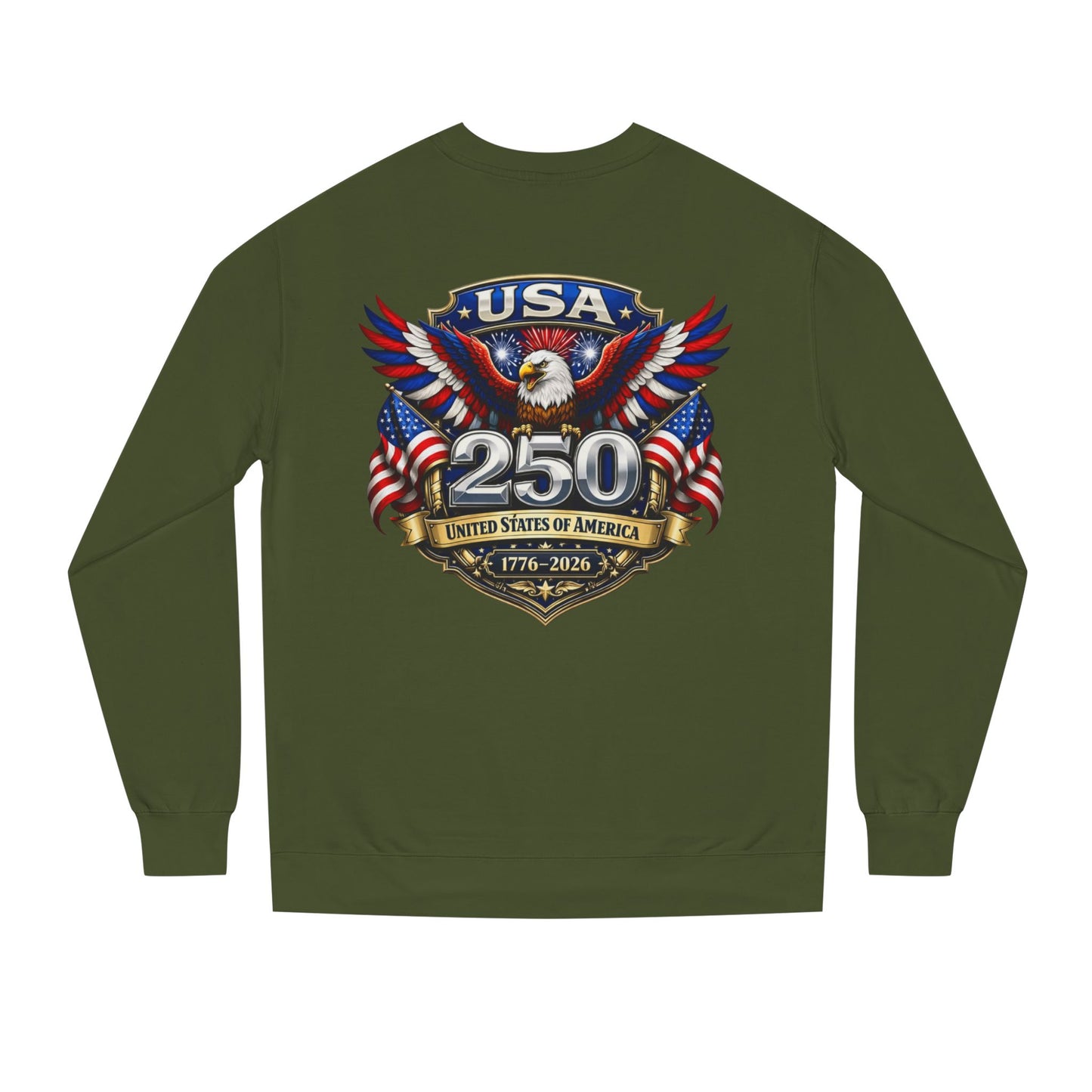 USA 250th Anniversary Sweatshirt — Patriotic Eagle 1776–2026 Crewneck