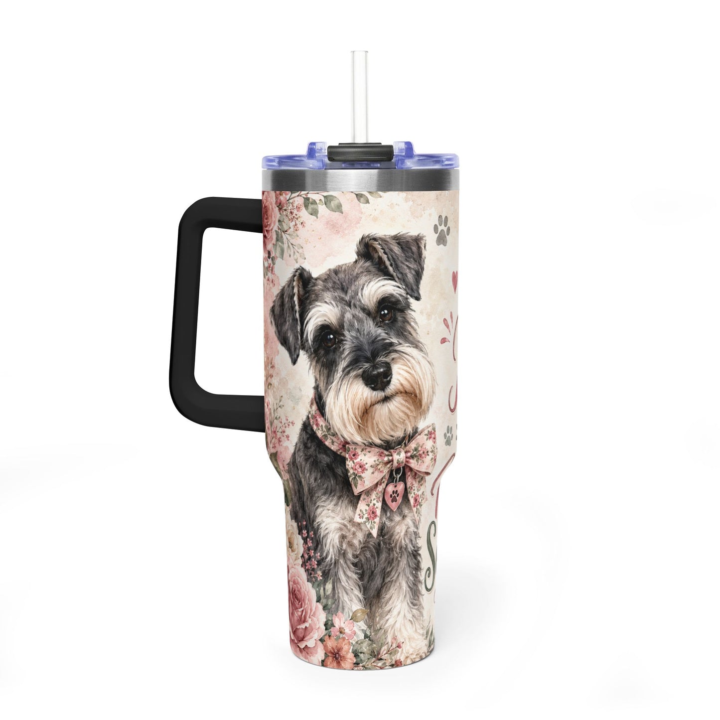 40oz Vacuum Tumbler – “Life Is Better With My Miniature Schnauzer” Dog Lover Travel Mug