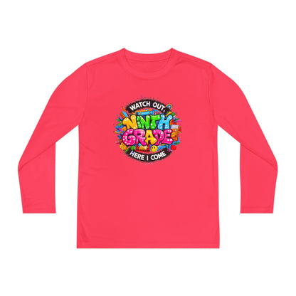 Ninth Grade Crewneck Long Sleeve — "Watch Out Ninth Grade Here I Come" Back-to-School Tee
