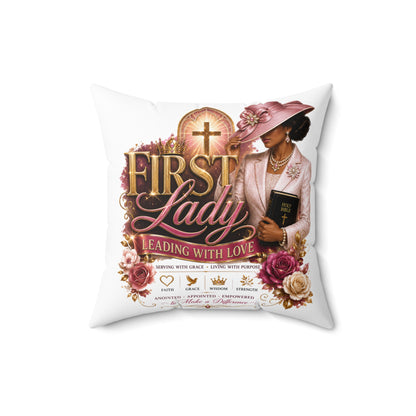 First Lady Decorative Pillow — 'First Lady: Leading With Love' Christian Accent Cushion