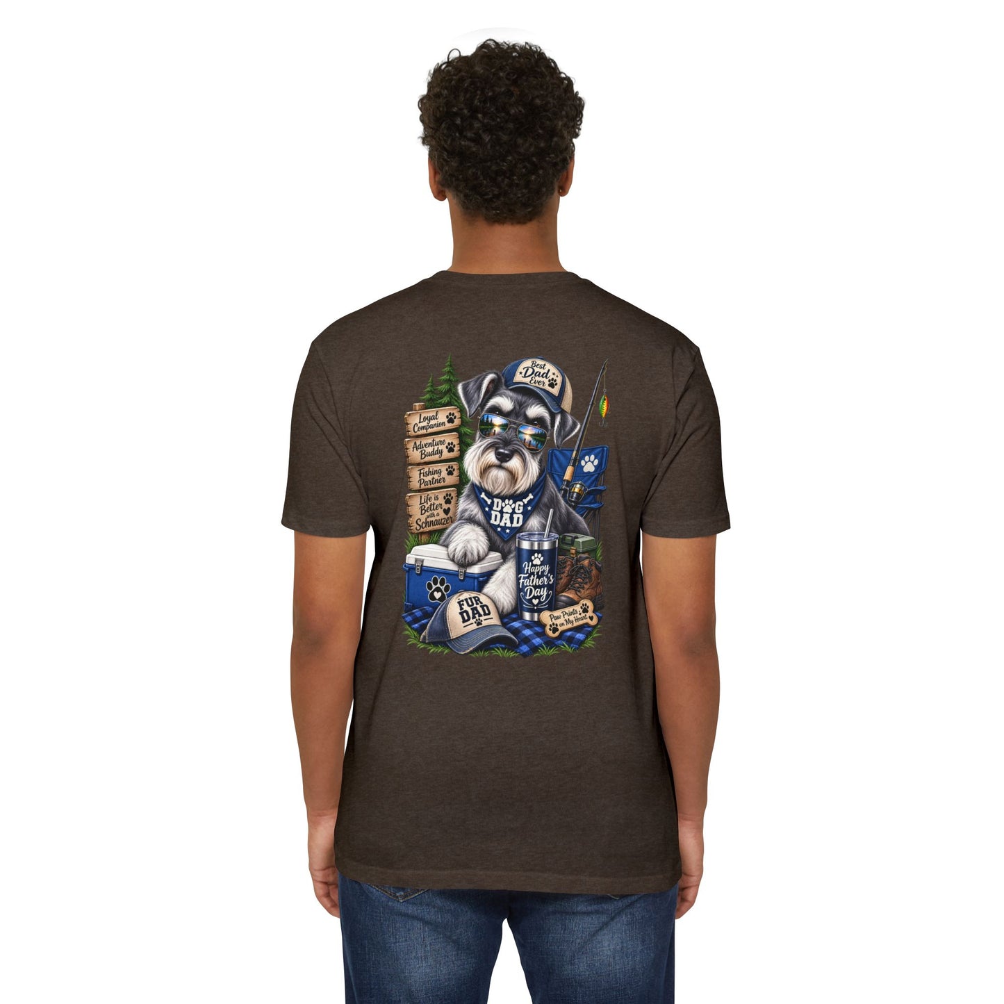 Schnauzer Dad T-Shirt – Fishing & Camping Dad Graphic Tee