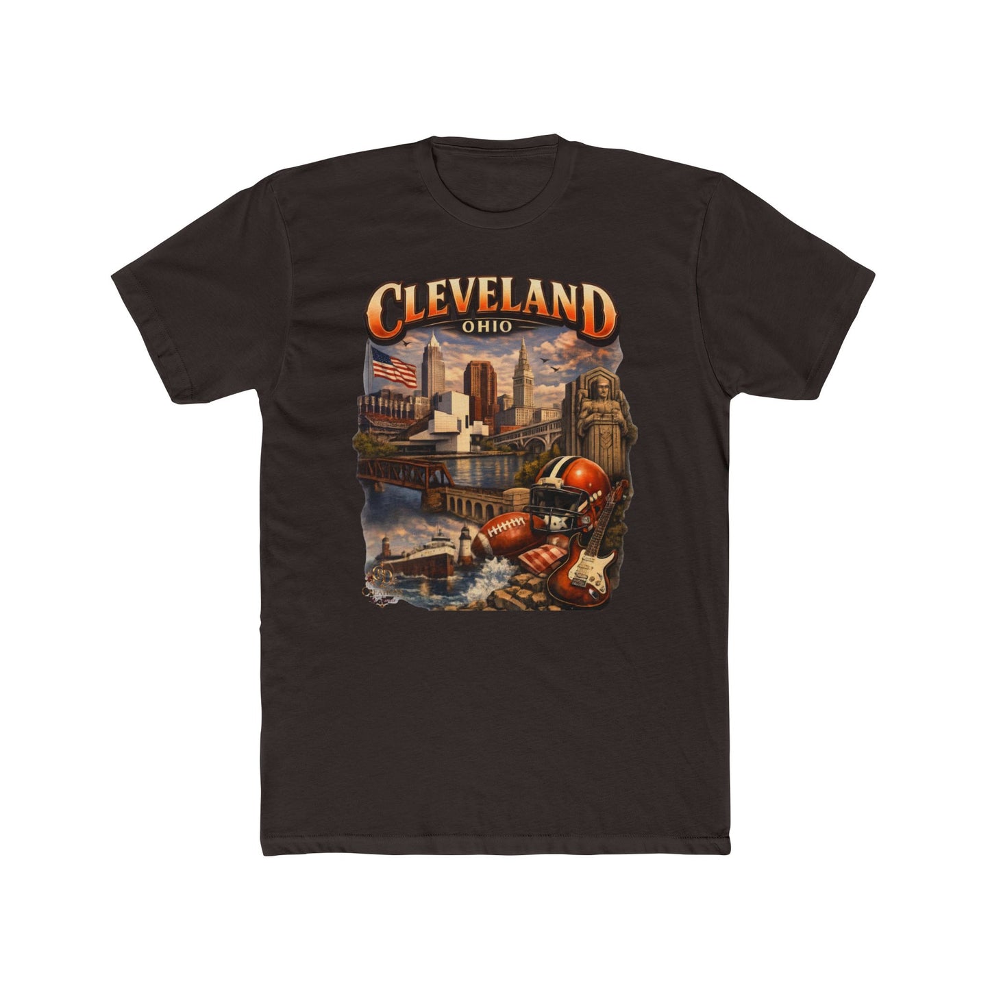 Cleveland Ohio Vintage Football Cityscape T-Shirt