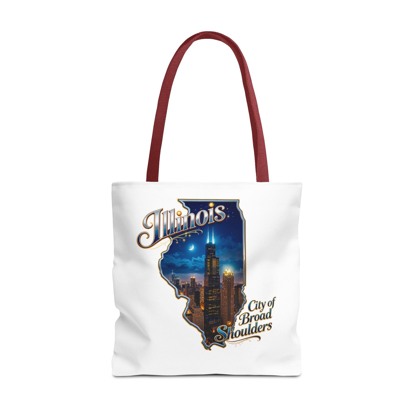 Illinois Skyline Tote Bag — "City of Broad Shoulders" Chicago Night Design