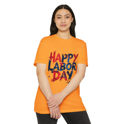 Labor Day Graphic T-Shirt — "Happy Labor Day" Patriotic Celebration Tee