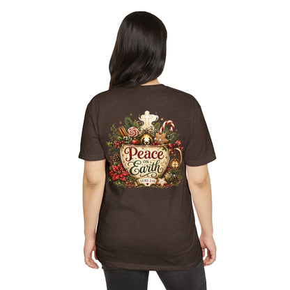 Peace on Earth Christmas T-shirt — Luke 2:14 Nativity Holiday Tee