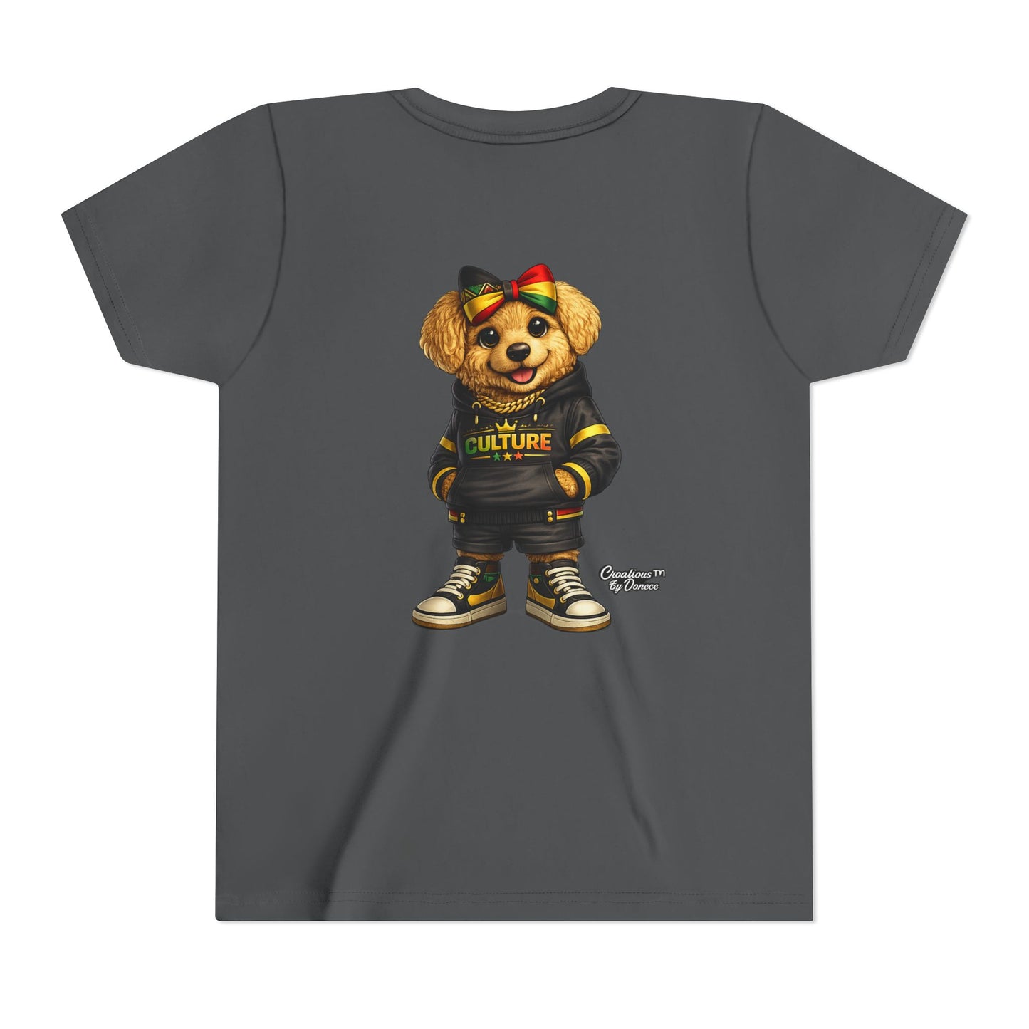 Youth Tee — Cute Rasta Bear "Culture" Graphic Kids T-Shirt