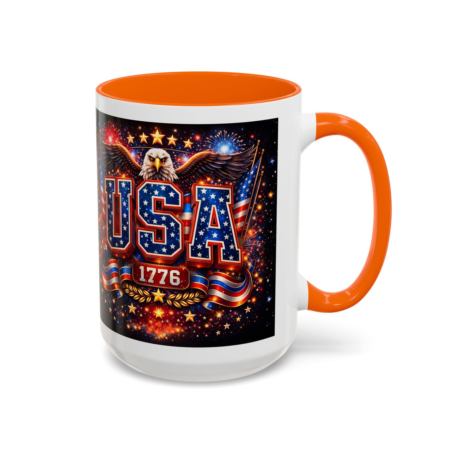 USA Eagle Coffee Mug – Patriotic 1776 Accent Mug (11/15oz)