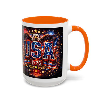 USA Eagle Coffee Mug – Patriotic 1776 Accent Mug (11/15oz)