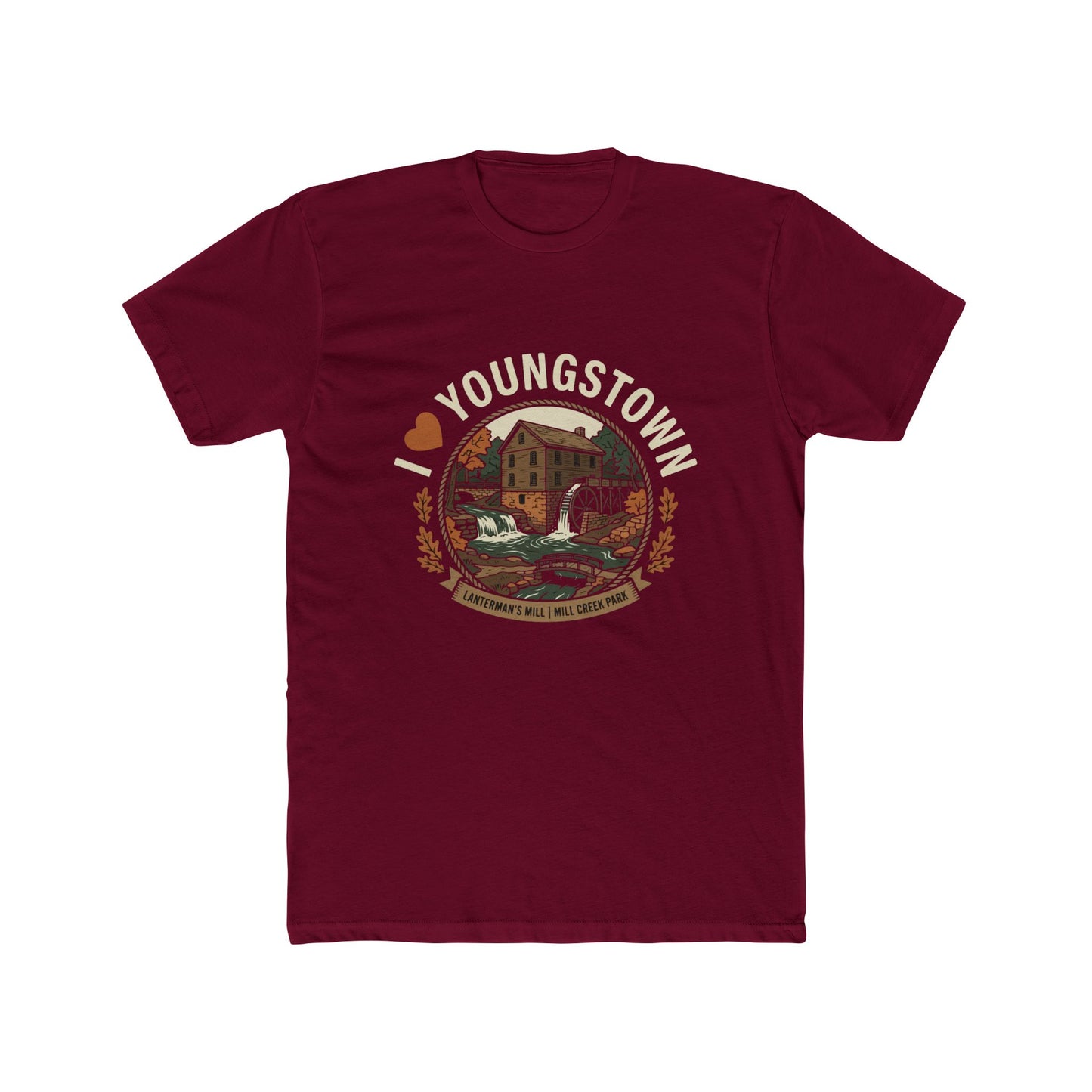 Youngstown Scenic Tee — Vintage Waterfall & Covered Bridge Graphic Shirt