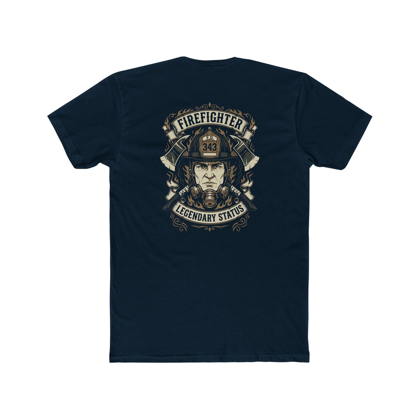 Firefighter Legendary Status T-Shirt — Vintage Fireman Helmet Graphic