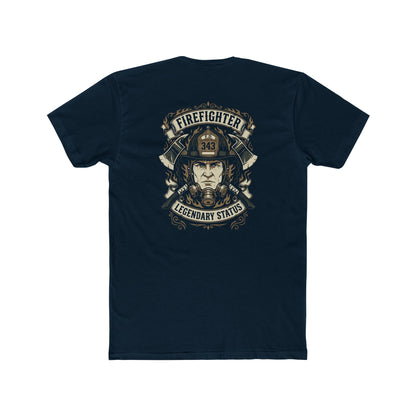 Firefighter Legendary Status T-Shirt — Vintage Fireman Helmet Graphic