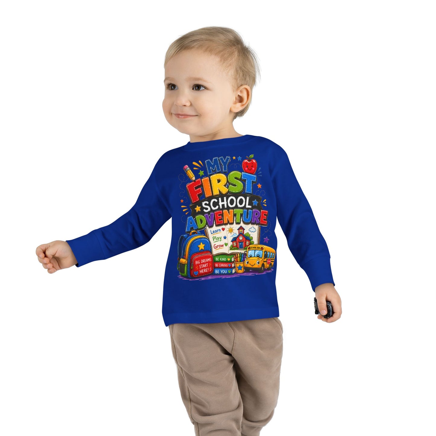 My First School Adventure Toddler Long Sleeve Tee