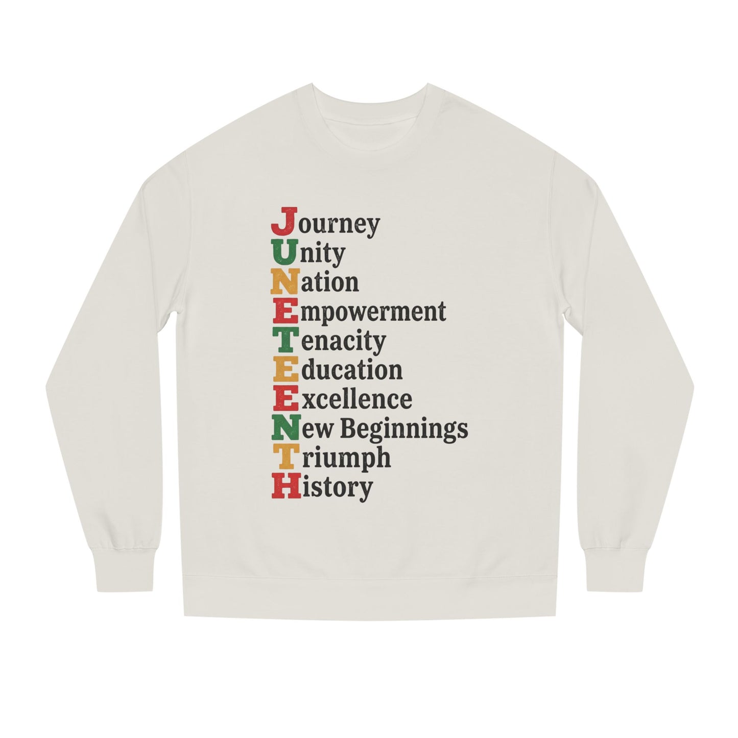 Juneteenth Acrostic Sweatshirt — Journey Unity Nation Empowerment Tee