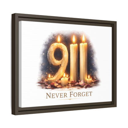 9/11 Never Forget Framed Canvas Print