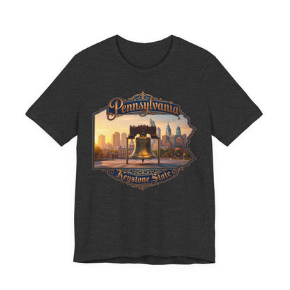 Pennsylvania Keystone State T-Shirt — Liberty Bell & Philadelphia Skyline Tee