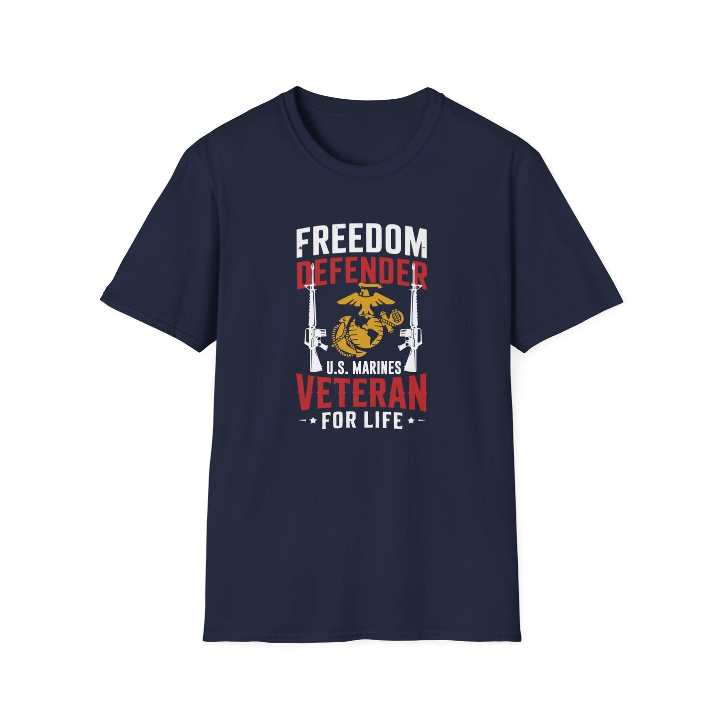 Freedom Defender U.S. Marines Veteran  For Life T-Shirt